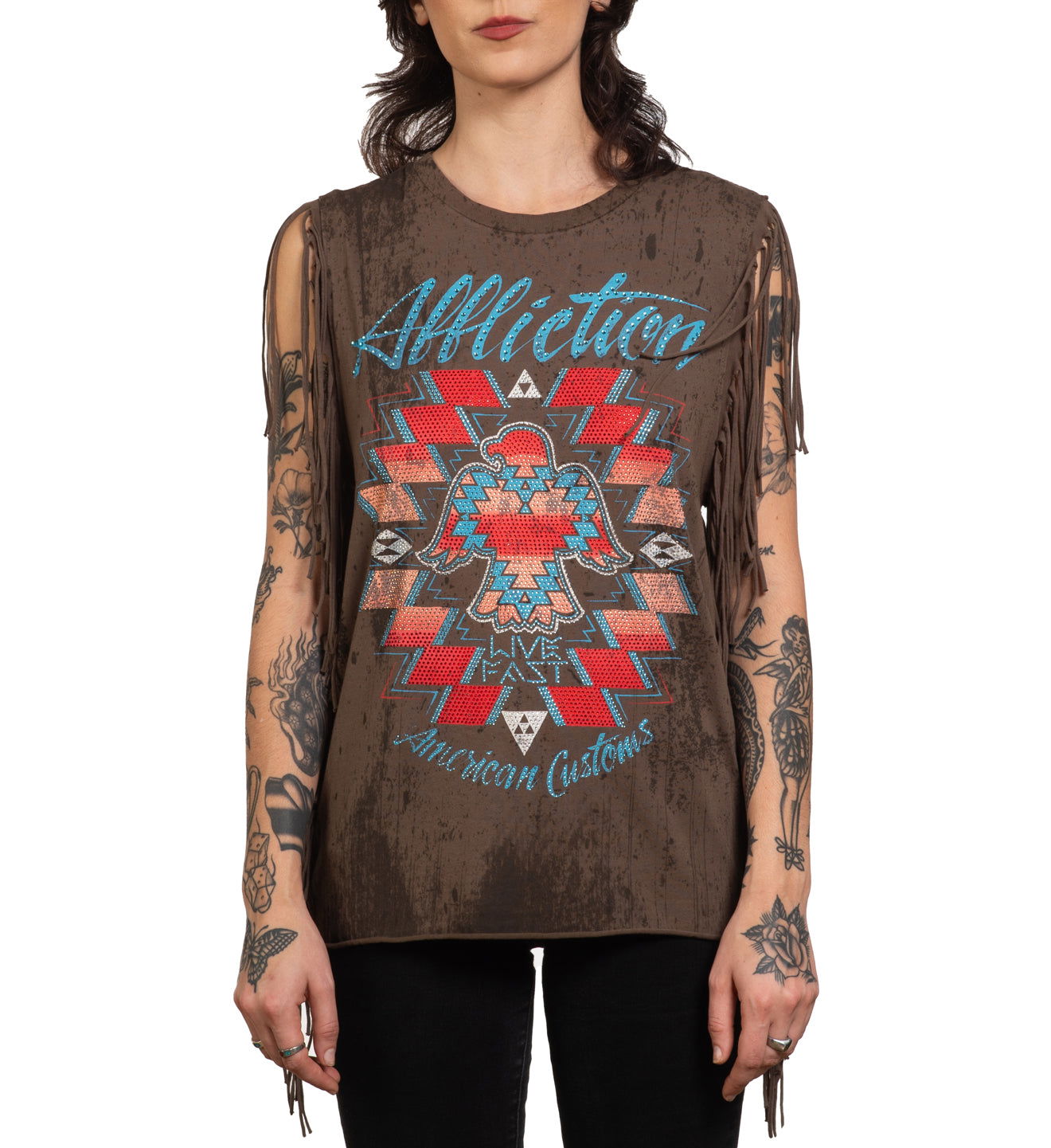 Ac Shaman Fringe Muscle Tee - Affliction Clothing