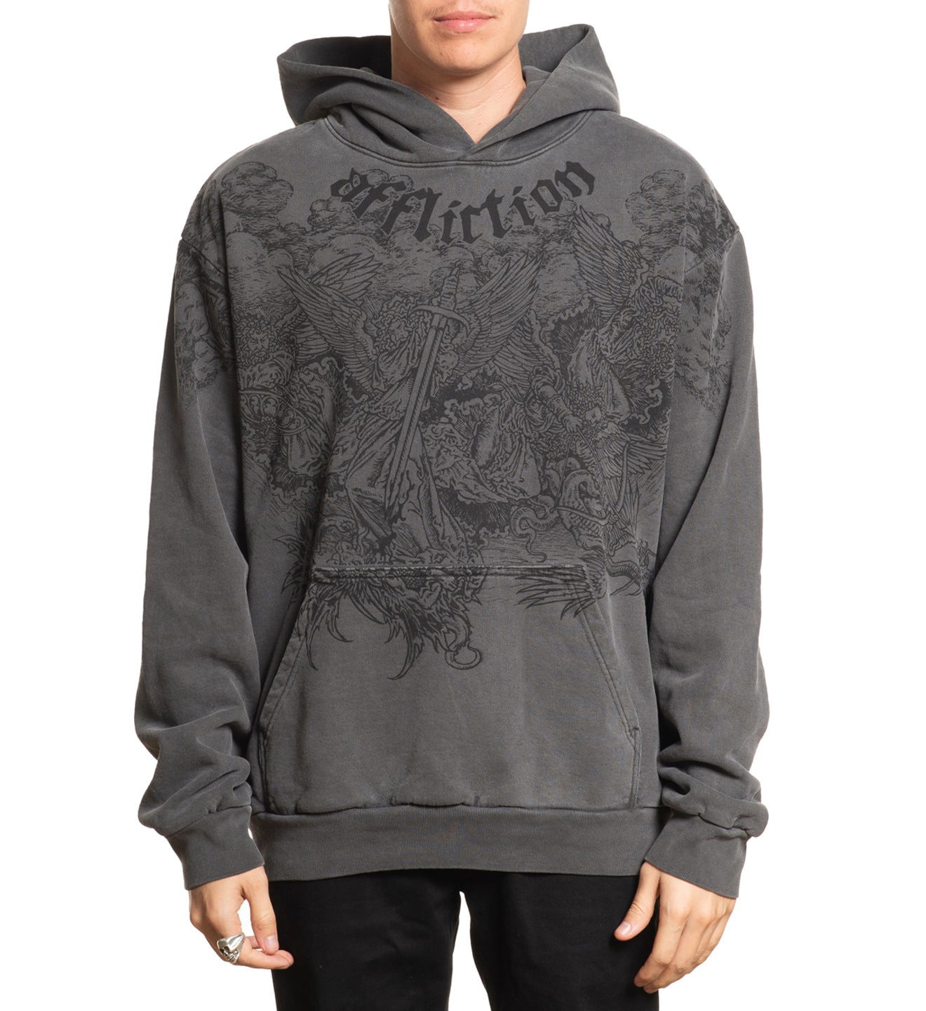 Men s Hoodies Jackets Badass Skull Graphic Affliction Tagged mens Affliction Clothing