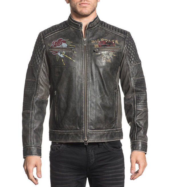 Affliction leather jacket buckle hotsell