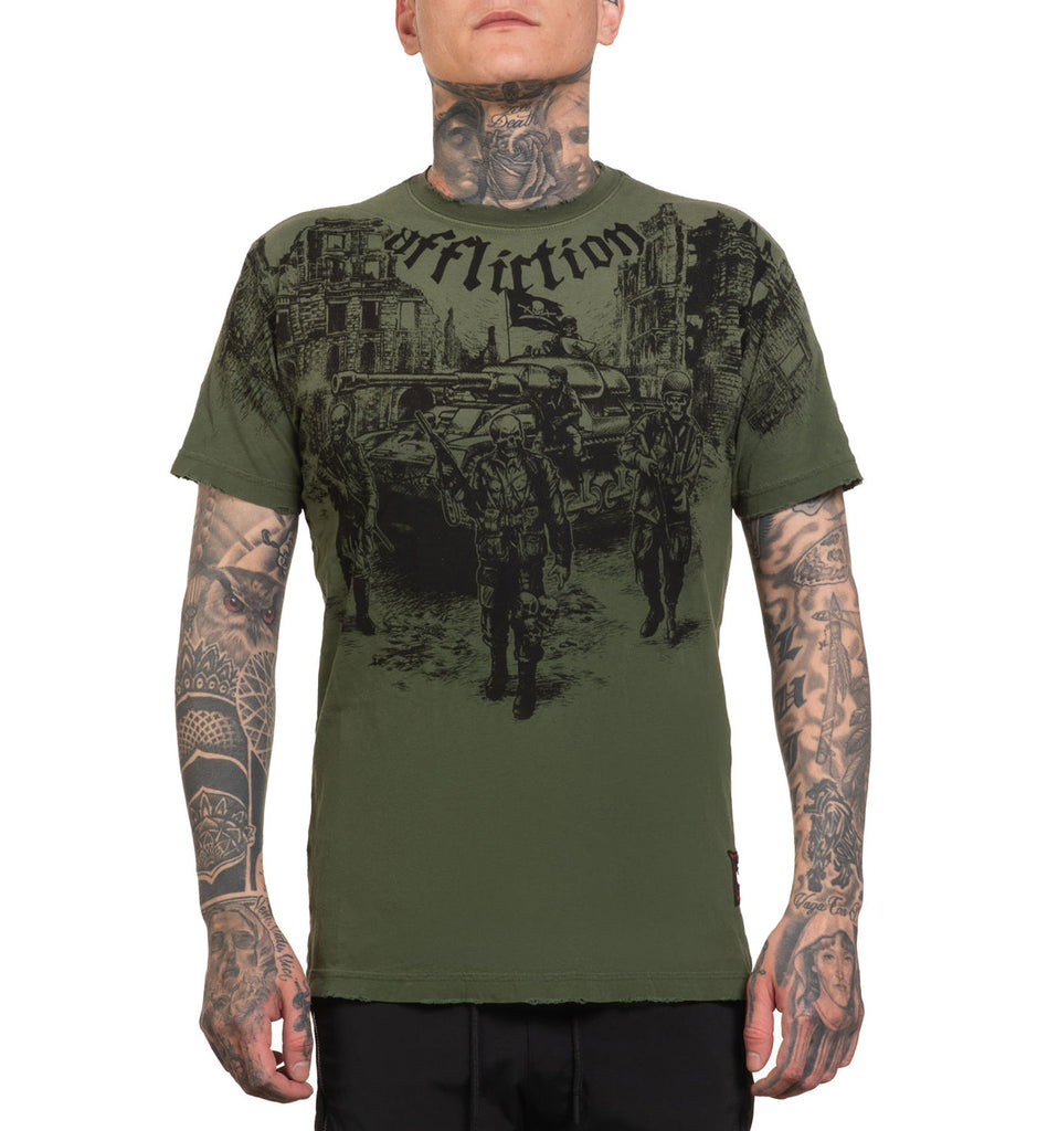 AFFLICTION 2015 Ten Year Anniversary Ghost Army hot Limited Edition Distressed Shirt