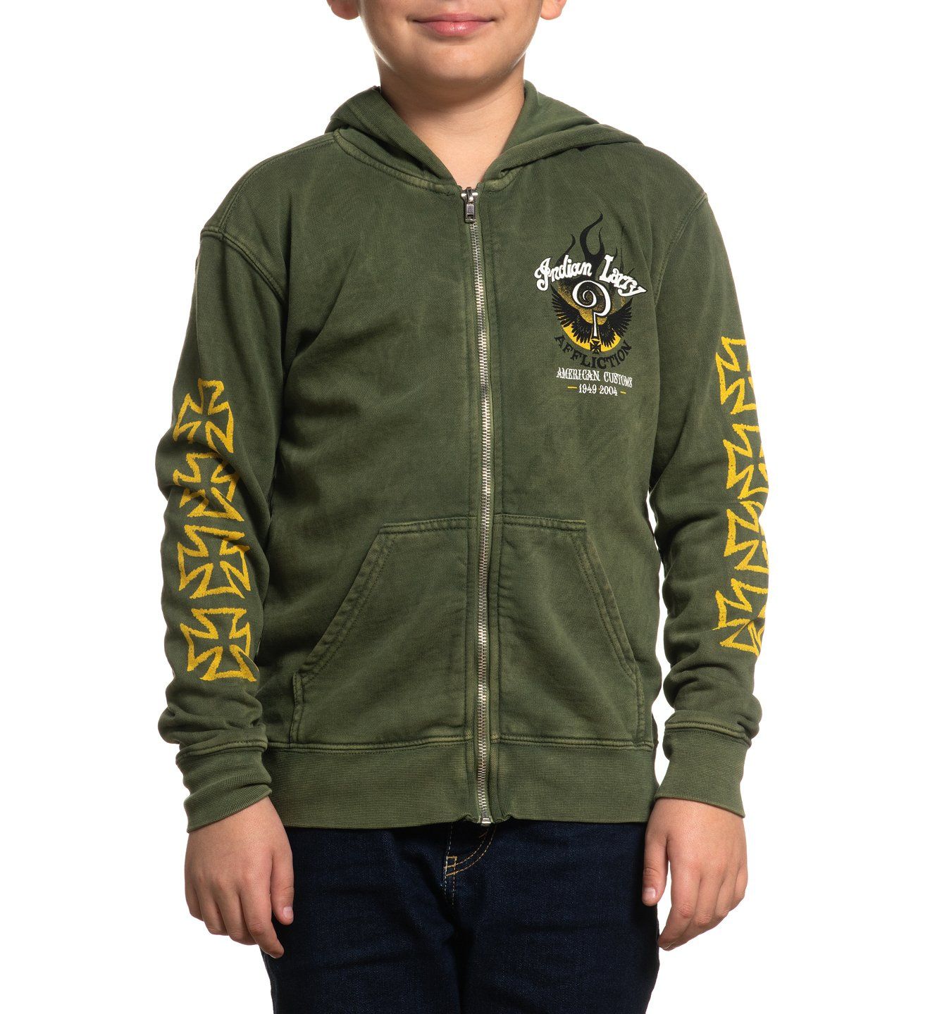 Indian Larry Shaman Zip Hood-Youth - Affliction Clothing