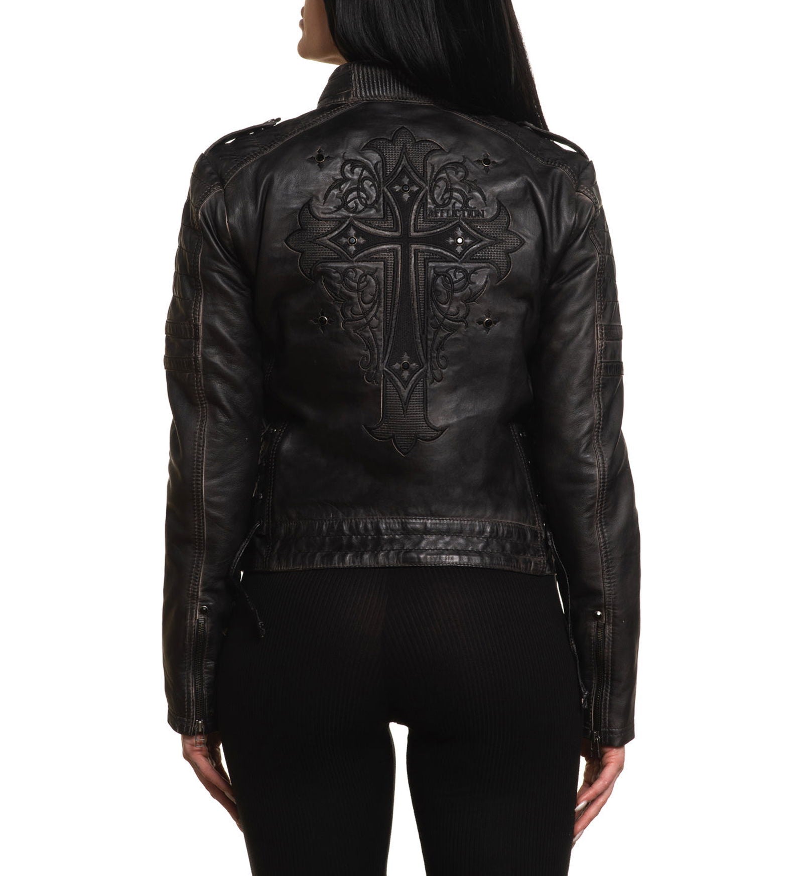 Affliction leather motorcycle jacket best sale