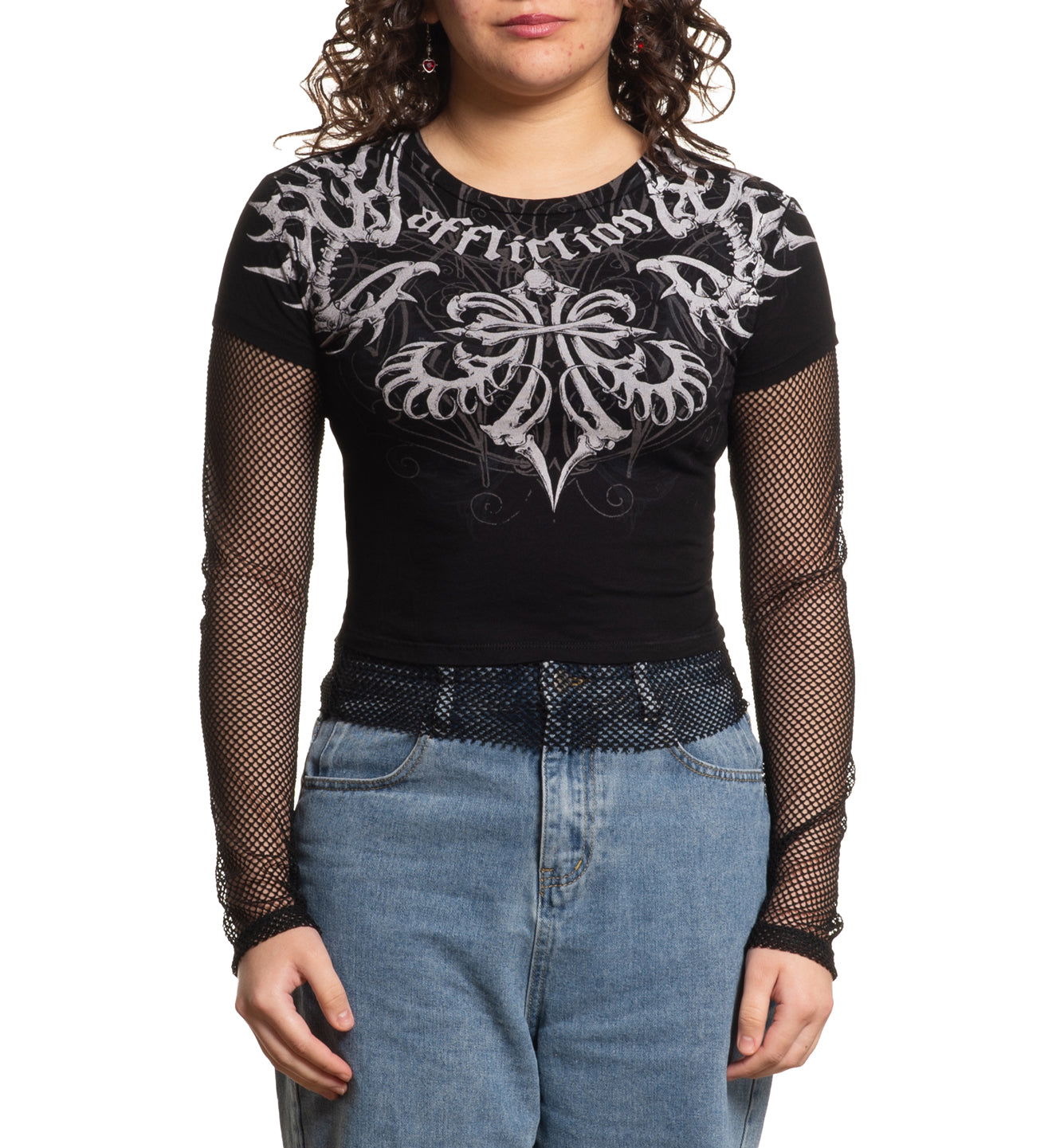 Skeleton Crop 2fer - Affliction Clothing